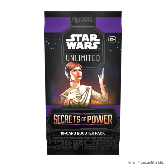 Star Wars Unlimited Secrets of Power booster pack with Mon Mothma, 16 cards per pack
