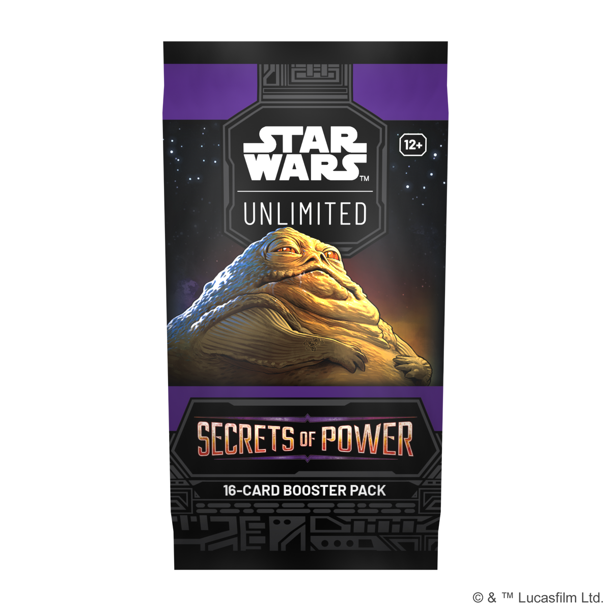 Star Wars Unlimited Secrets of Power booster pack with Jabba the Hutt, 16 cards per pack