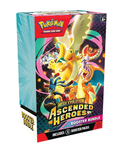 Pokemon Ascended Heroes Booster Bundle box, marked as including 6 booster packs