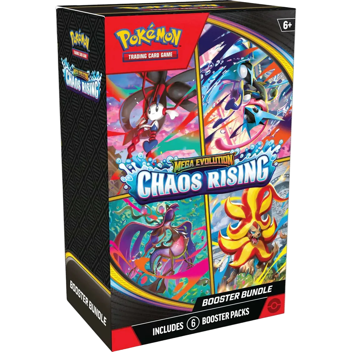 Pokémon Chaos Rising Booster Bundle box front — includes 6 booster packs